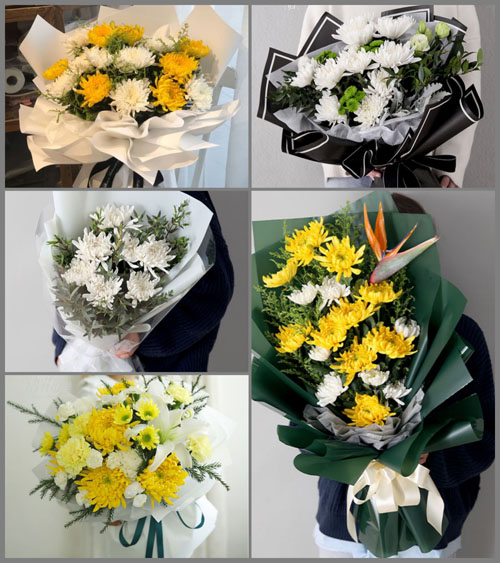 山东青岛莱西市水集街道后于格庄村白事花束代送